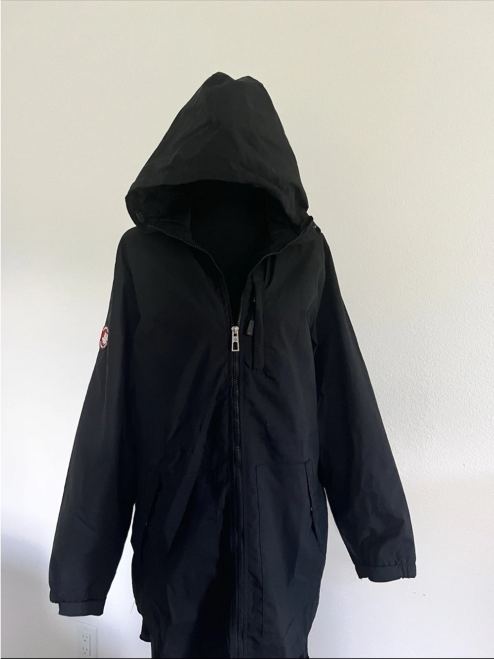 Black Hooded Women's Jacket - Lightweight Weather-Resistant Coat